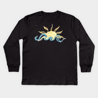 Ocean and Sun - Beach - gifts - trendy cute Kids Long Sleeve T-Shirt